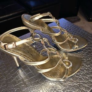 Fabulous Gold & Rhinestone Heels